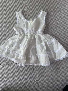 Stone Vintage White Tiered Lace Sleeveless Dress Size 1T